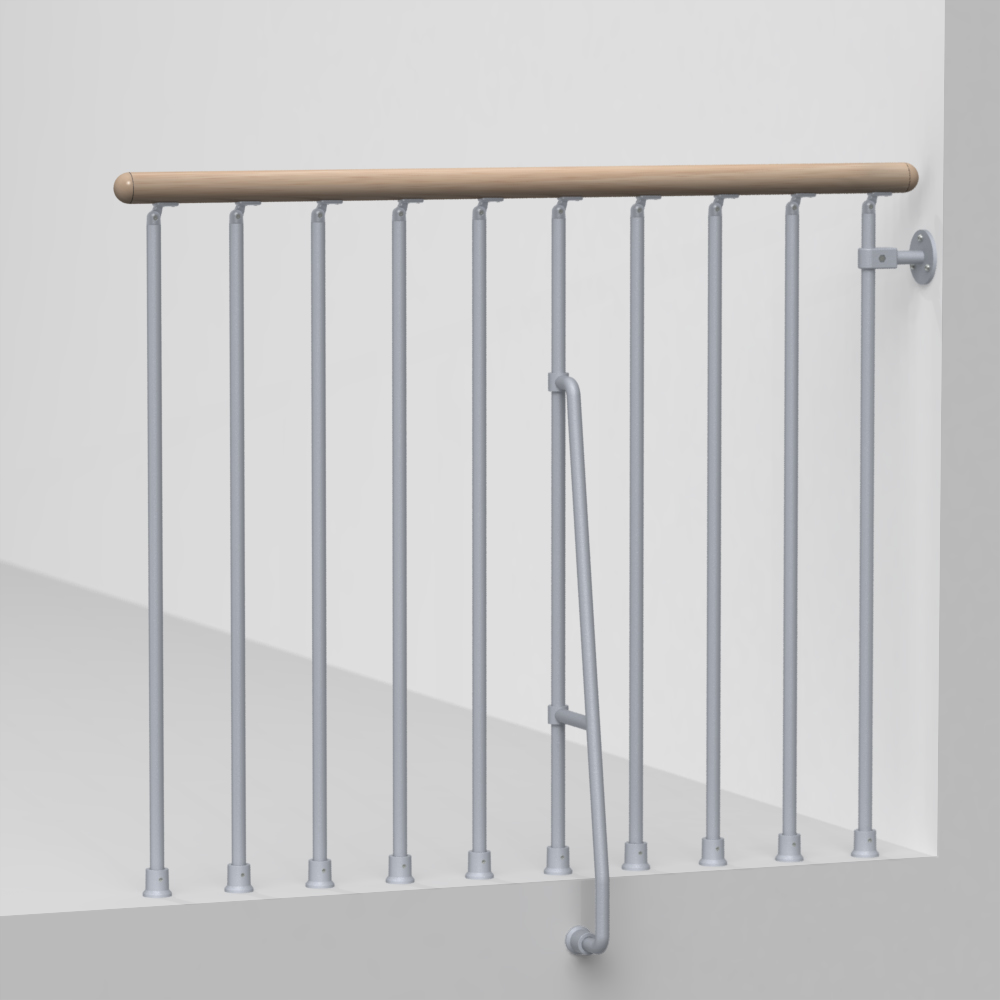 Balcony Rail Kit Metal Steel And Wood Spiral Staircase